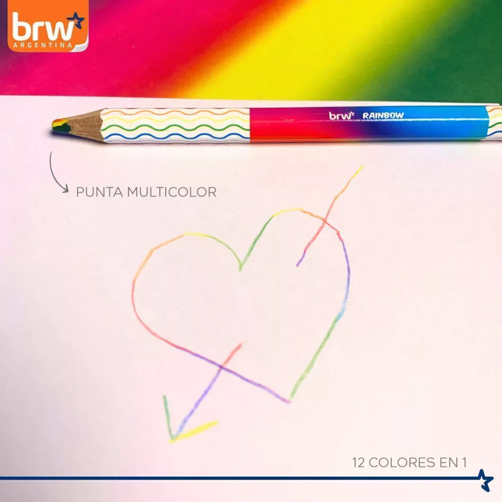 LAPIZ JUMBO BRW * ARCOIRIS CLASICO * RAINBOW (GRUESO)