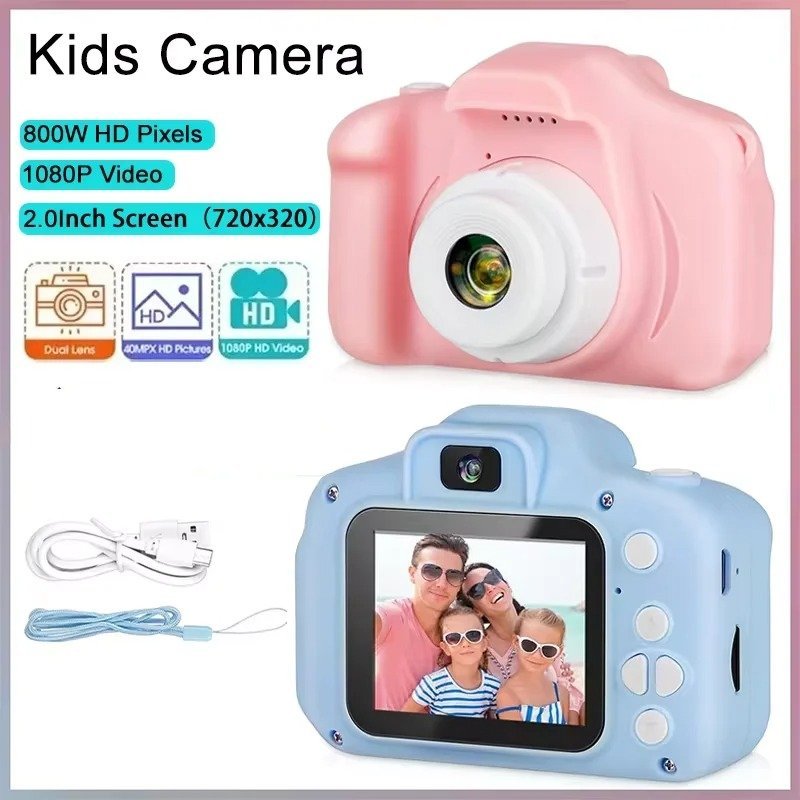 Camarita Digital Infantil * Rosa * Fotos + Videos + Filtros + Juegos  Recargable (Memoria SD NO INCLUIDA)