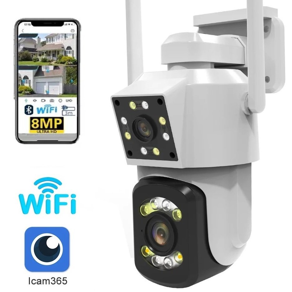 Camara de Seguridad * DOBLE SMART CAMERA OR 204 * 2 Antenas Inalambrica 360° 8 Mega Pixeles (INTERIOR - EXTERIOR) FIJA + DOMO MOVIL (SEGUIMIENTO INTELIGENTE)