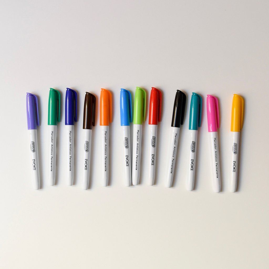 MARCADORES INDELEBLE BRW **BLISTER x 12** - PUNTA FINA -