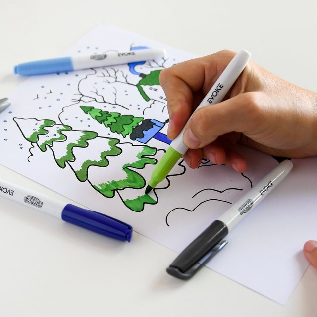 MARCADORES INDELEBLE BRW **WINTER** x 5 - PUNTA FINA - (Incluye 1 metalizado)