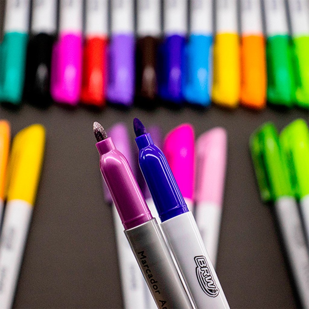 MARCADORES INDELEBLE BRW **WINTER** x 5 - PUNTA FINA - (Incluye 1 metalizado)