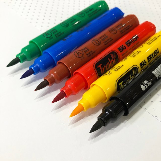 Marcadores BIG BRUSH // Clasicos x 6 // Trabi Punta Pincel (GRUESOS)