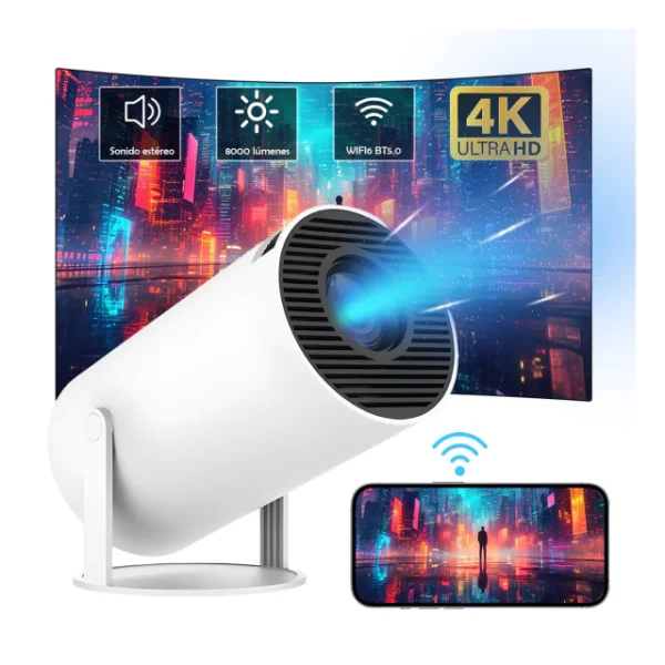 Proyector Led * ORYX * Smart Android 9 Ultra Hd 3500 Lumenes Wifi Bt