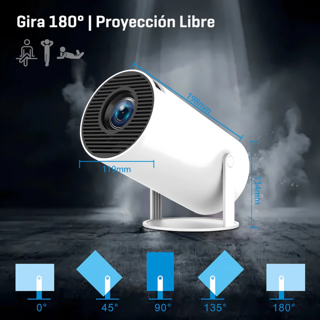 Proyector Led * ORYX * Smart Android 9 Ultra Hd 3500 Lumenes Wifi Bt