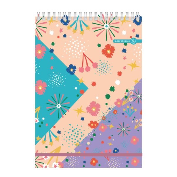 BLOCK DE DIBUJO C/ ESPIRAL A4 ” ECO CHIC MIX ” 120 GR RY DESIGN