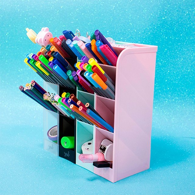 Organizadores de Escritorio "Verde Pastel" 5 Compartimientos