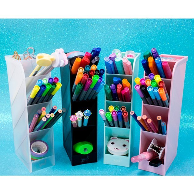 Organizadores de Escritorio "Transparente" 5 Compartimientos