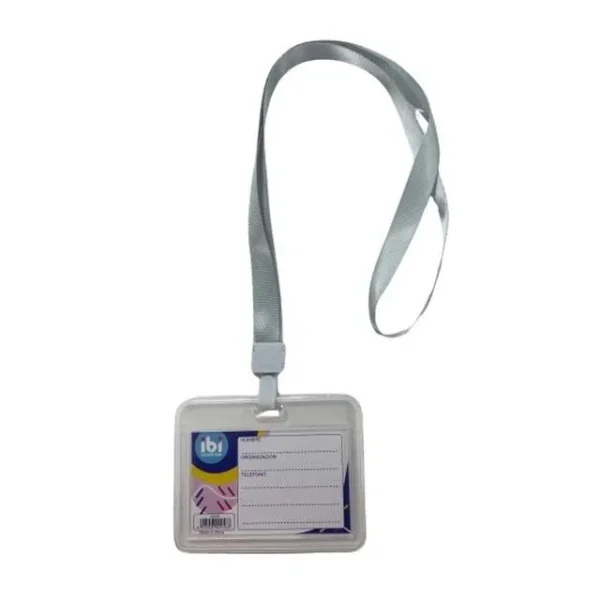 Porta Credencial rigido * IBI Con Tira * cierre hermetico  (Para Colgar)