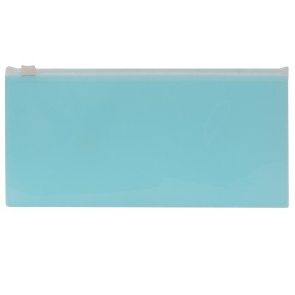 CARTUCHERA CIERRE ZIP "CELESTE PASTEL" CHICA (Económica)