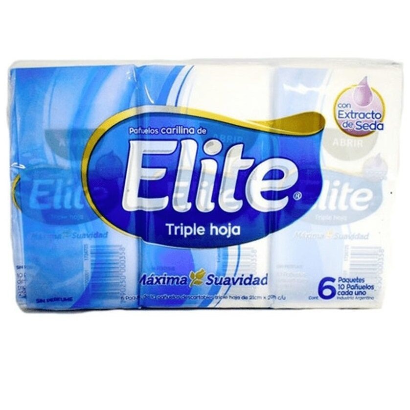 PAQUETE x 6 de Pañuelitos Descartables  * Elite * Triple Hoja Paquetito