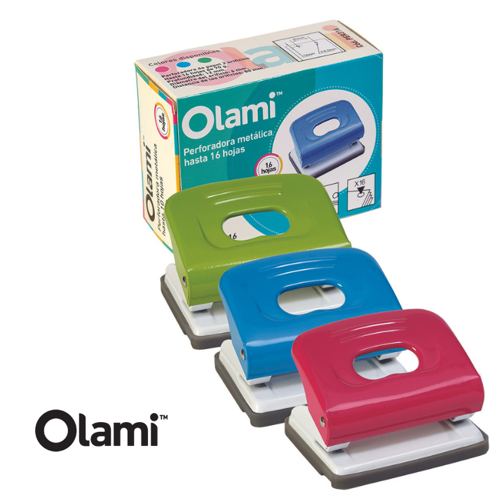 Perforadora "VERDE OLAMI" Mediana (16 Hojas)