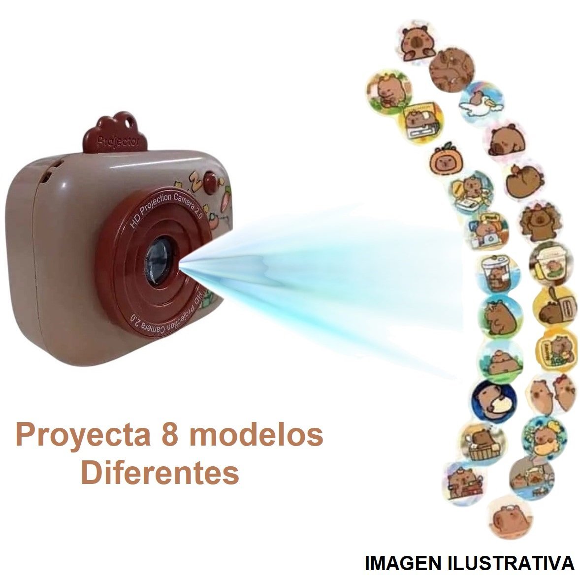 PROYECTOR INFANTIL * CAPIBARA * CON 8 PROYECCIONES DIFERENTES DISEÑO DE CAMARITA