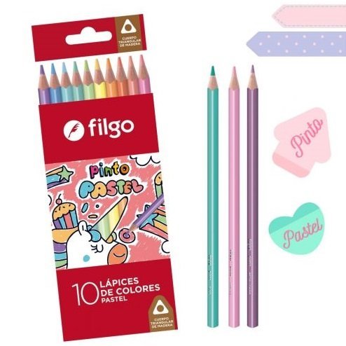 Lapices Filgo Pastel x 10 colores