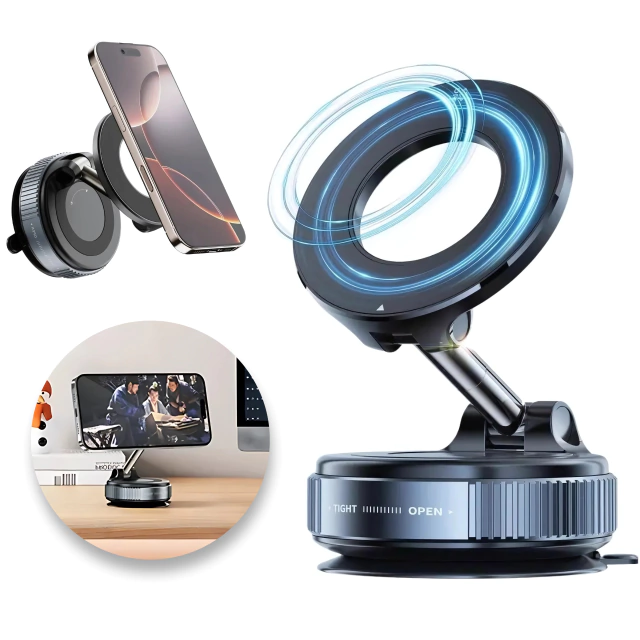 SOPORTES PARA CELULAR " MAGNETICO GIRATORIO 360° " IMANTADO C/ ADHESIVO VEHICULOS