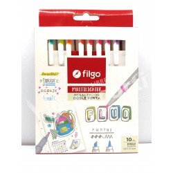Resaltadores Filgo x10 "FLUO COLLECTION" MULTILIGHTER **Doble Punta** (NUEVOS)