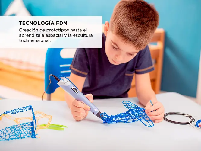 Lapiz 3D * ASTRONAUTAS ROSA * Pantalla Oled + Filamentos