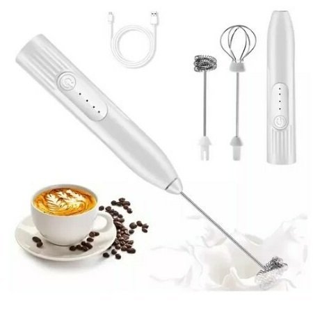 Batidor Café Leche Crema Espumador Huevos Cocina - Eléctrico Recargable 2 EN 1