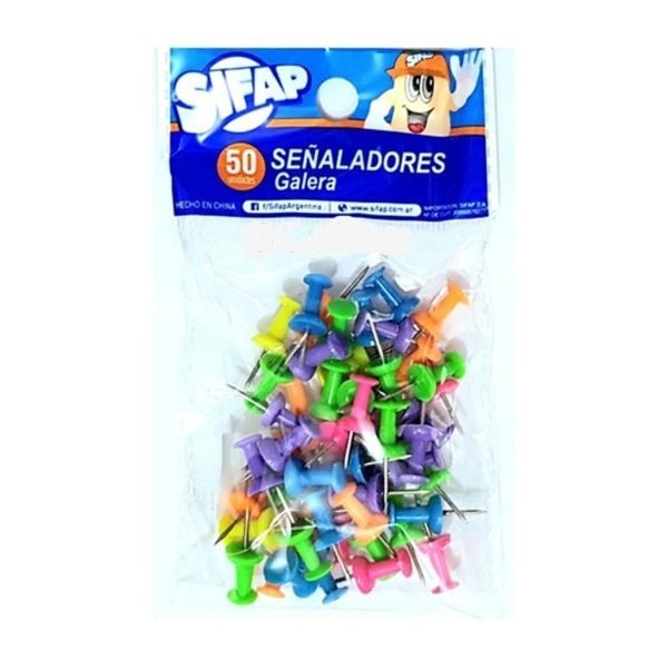 Chinches Galera SIFAP " PASTEL MULTICOLOR " x 50 unidades