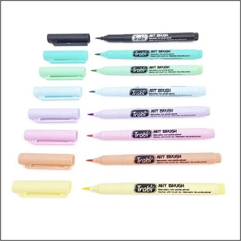 Marcadores ART BRUSH // Pastel x 6 // Trabi Punta Pincel (FINITOS)