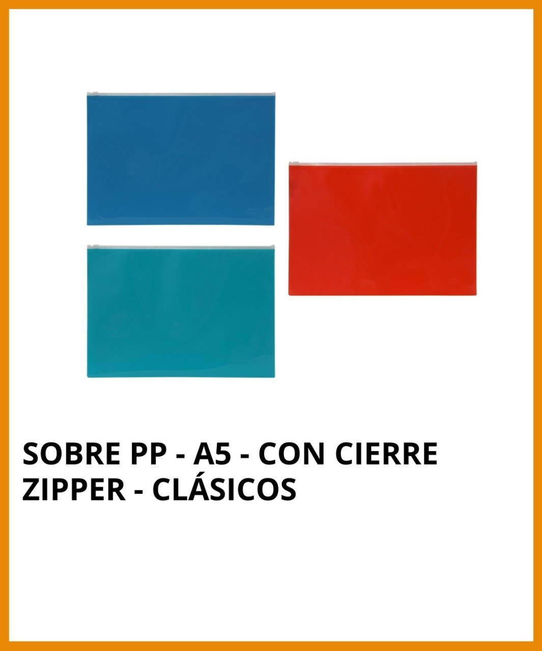 Sobre Plástico cierre ZIP "Rideo TRADICIONAL " tamaño A5 (chico)