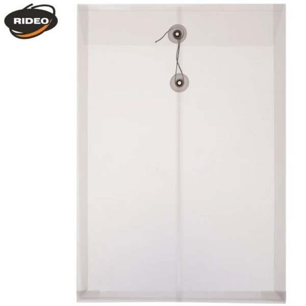 Sobre Plástico " Con Hilo " tamaño OFICIO (grande) Transparente - Vertical -