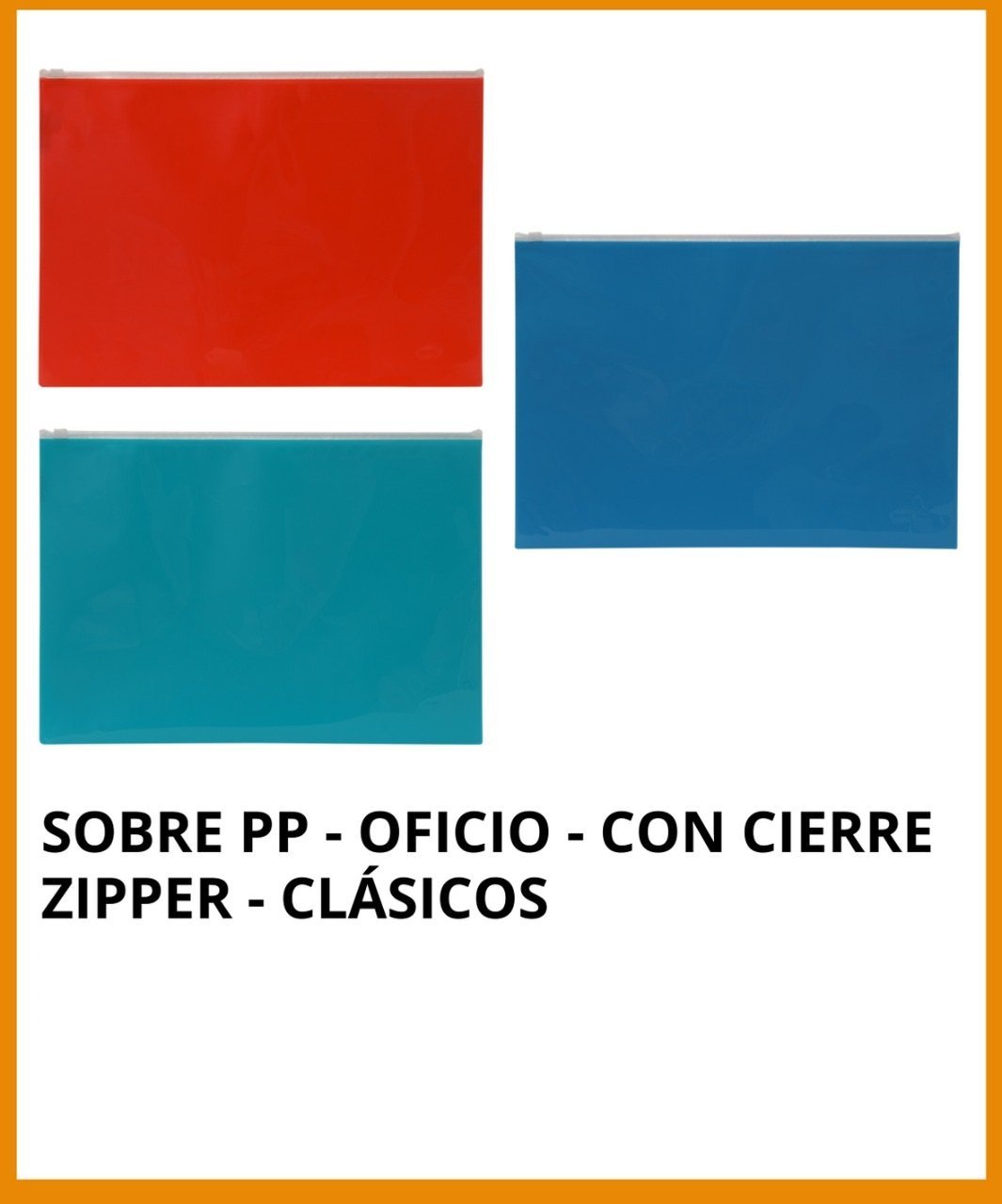 Sobre Plástico cierre ZIP "Rideo TRADICIONAL " tamaño OFICIO (grande)