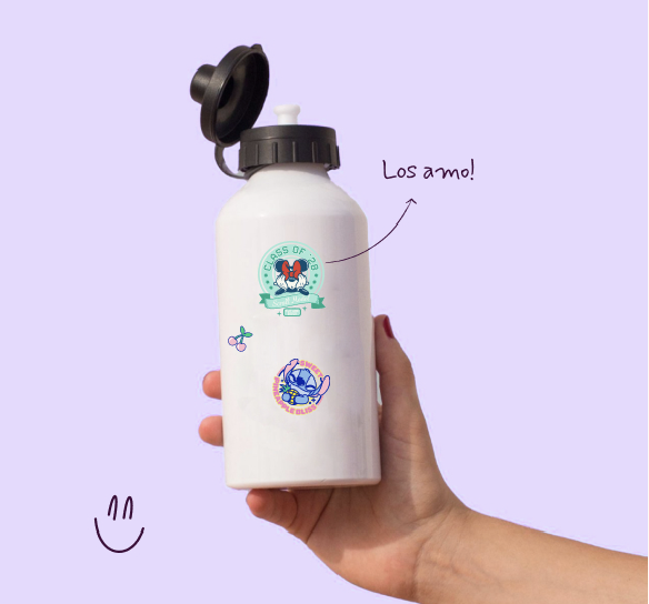 Plancha de Stickers UV * HELLO KITTY * RESISTENTE AL AGUA (para B0tellas, Vas0s , T3rmos) x 2 Planchas