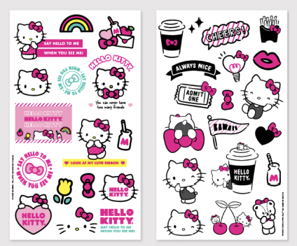 Plancha de Stickers UV * HELLO KITTY * RESISTENTE AL AGUA (para B0tellas, Vas0s , T3rmos) x 2 Planchas