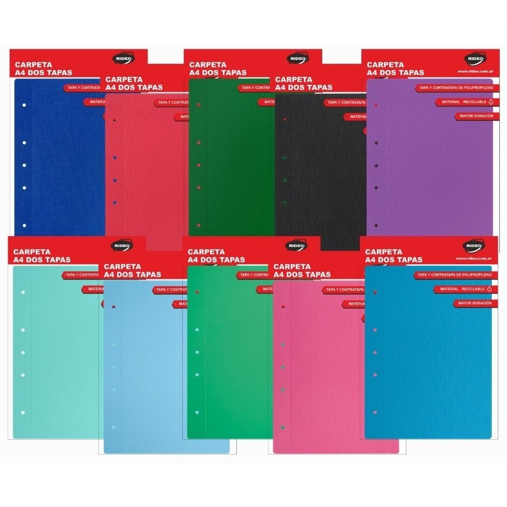 Tapa de Carpeta Universitaria A4 LISAS " ENTELADAS TRADICIONALES"