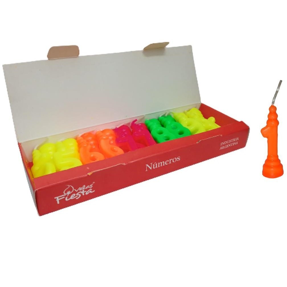 Velitas para cumpleaños * Números Flúo *