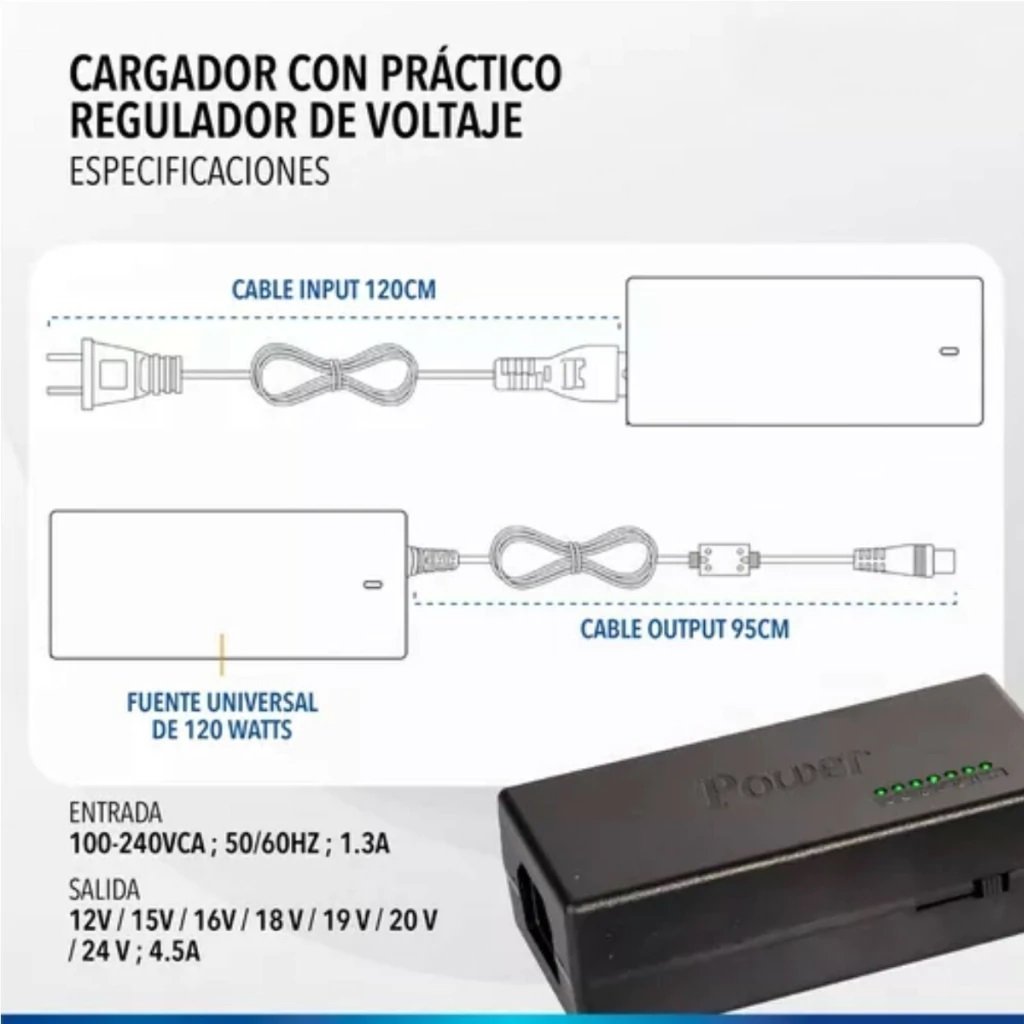 Cargador Universal P/ Notebook 10 Puntas Intercambiables