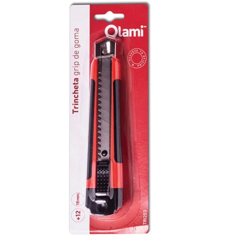 Trinchetas Cutter Reforzada 18 mm (Anchas) Olami - Grip de Goma -