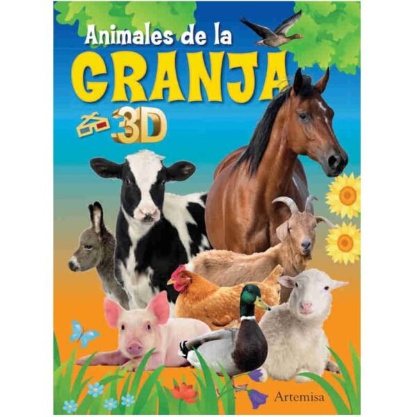 LIBROS 3D * ANIMALES DE LA GRANJA CON STICKERS * 31x23 + LENTES 3D