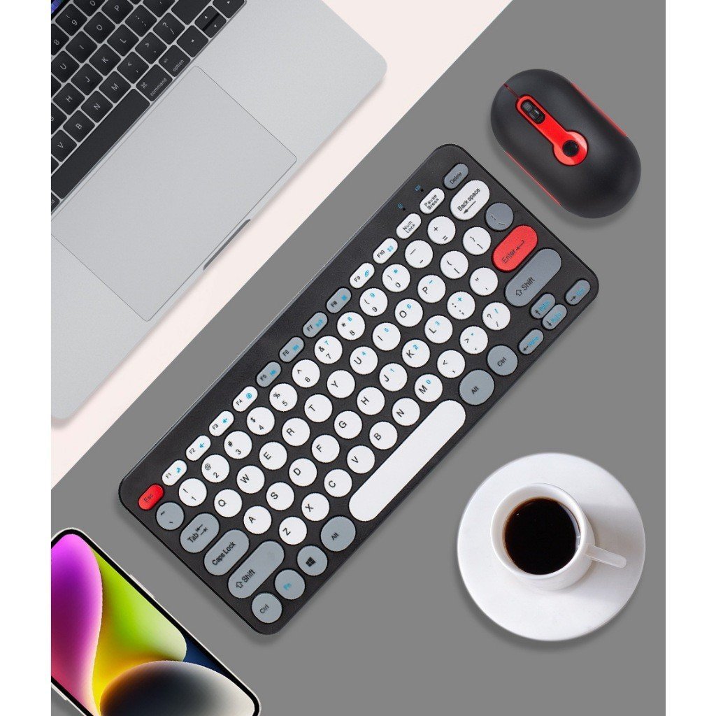 Combo Mini Inalámbrico * HK - 09 NEGRO * ( Teclado + Mouse ) Pc Notebook Celular Tablet Mac