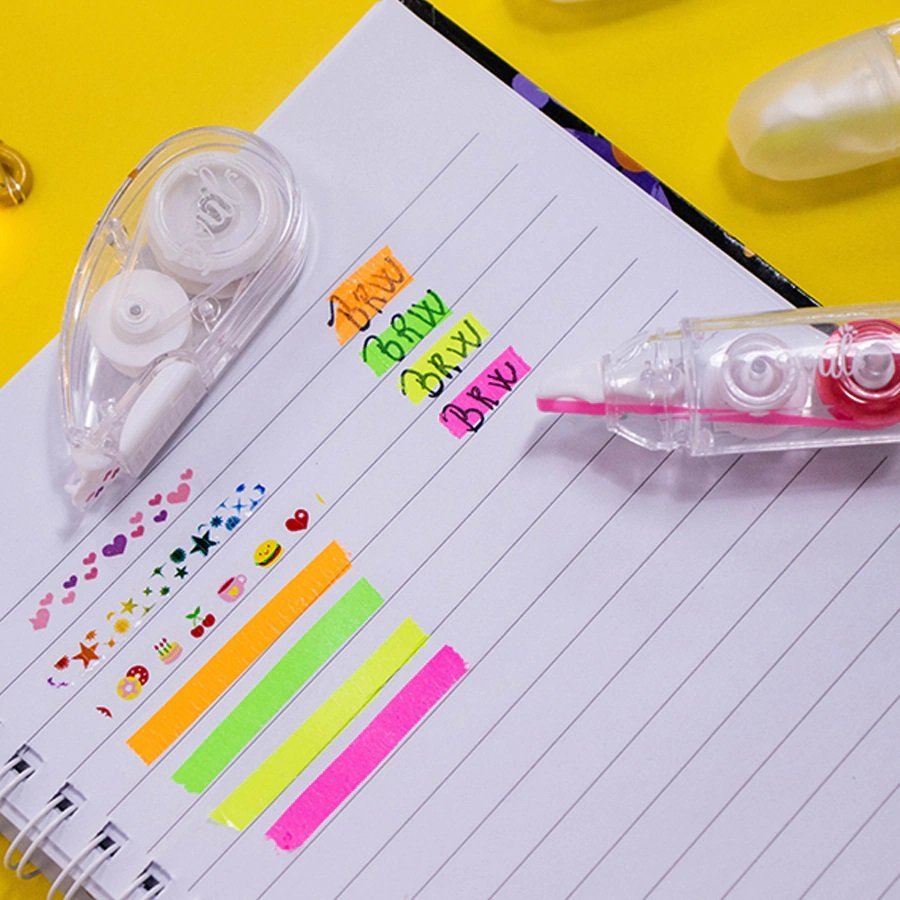 Resaltadores en Cinta BRW Flúo 5mm x 3 Metros