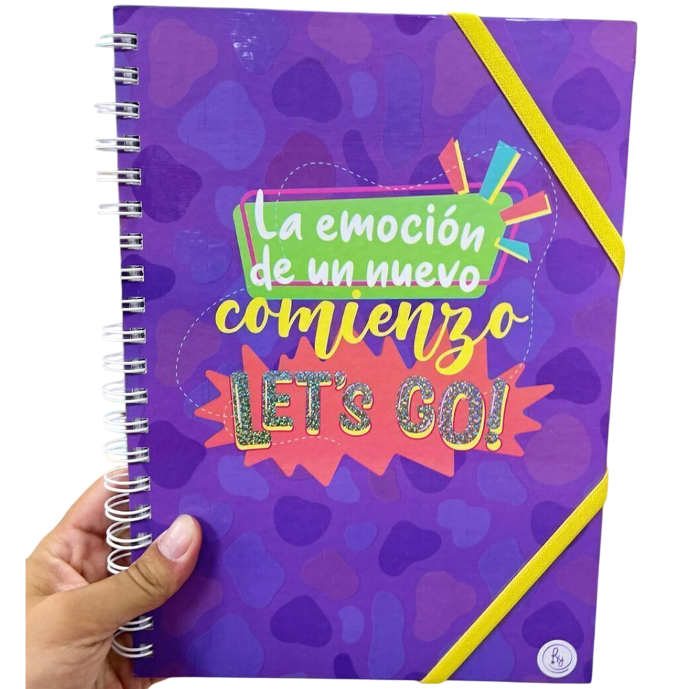 CUADERNOS UNIVERSITARIO C/ ESPIRAL 28 X 20 ” EMOCION ” A4 RY DESIGN CUADRICULADO