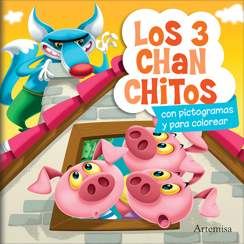 LIBRITOS PICTOGRAMAS COLOREAR * LOS TRES CHANCHITOS * (incluye Stickers) 20X20 - ARTEMISA -