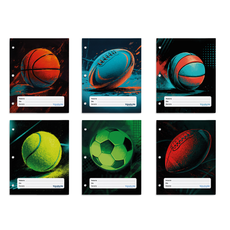 Separadores de Materias  " DEPORTES " Tamaño Escolar (Fantasia) Tripulante