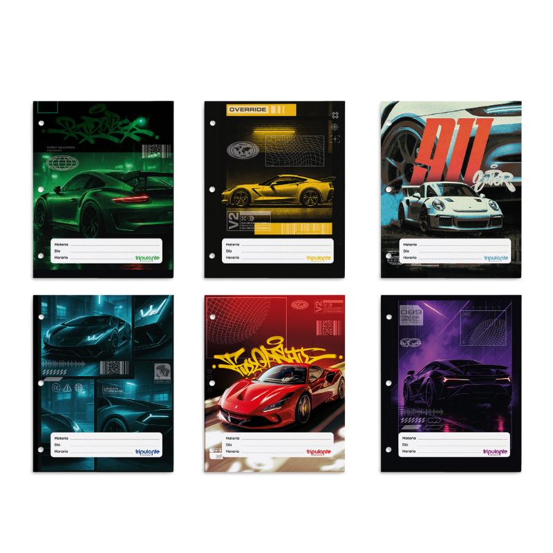 Separadores de Materias  " AUTOS " Tamaño Escolar (Fantasia) Tripulante