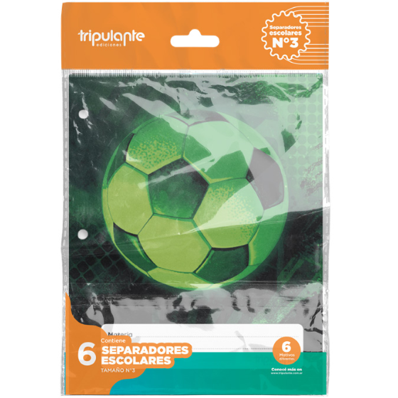 Separadores de Materias  " DEPORTES " Tamaño Escolar (Fantasia) Tripulante