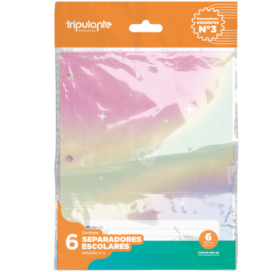 Separadores de Materias  " BRILLO " Tamaño Escolar (Fantasia) Tripulante