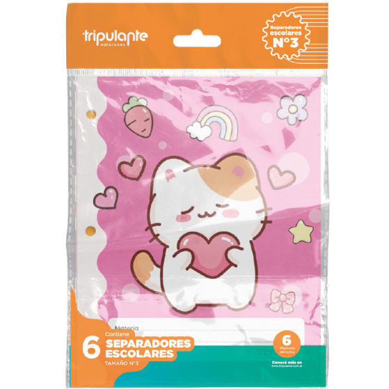 Separadores de Materias  " MIAU MIAU GATITOS " Tamaño Escolar (Fantasia) Tripulante