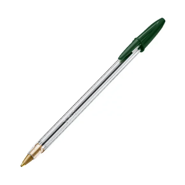 Lapicera Bic - Trazo Medio Cristal VERDE - 1.0 mm x Unidad