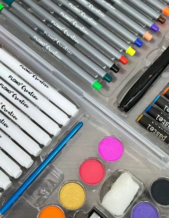 SET DE ARTE * VALIJA RIGIDA FLOMO Creative x 54 PIEZAS *