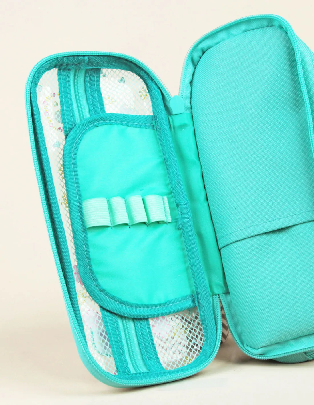 Cartucheras 3D "Unicornios 2 Cierres " Frente Traslucido 2 Divisiones Reforzadas (2054)