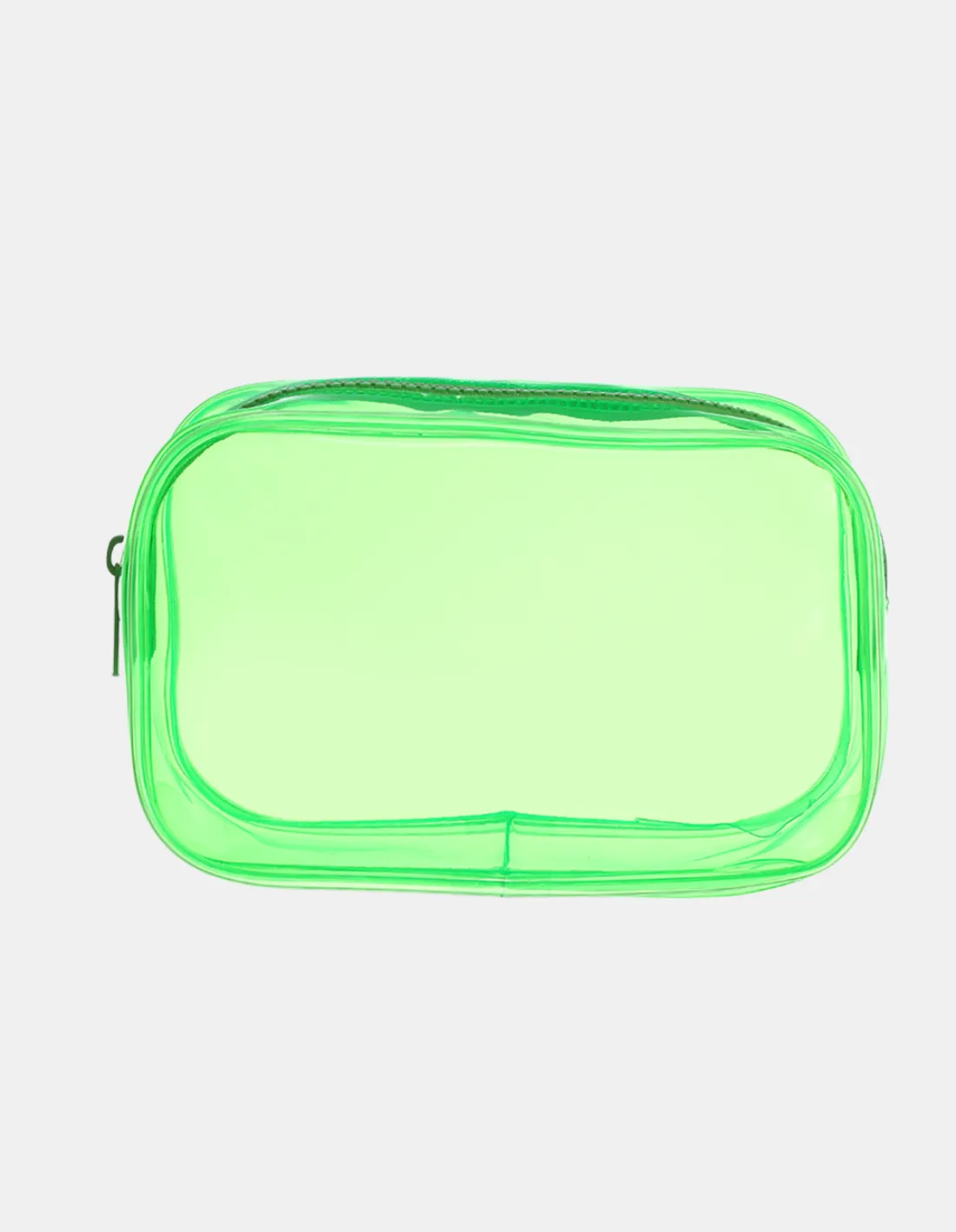 Cartucheras "Transparente Verde" PVC translucido con cierre colores