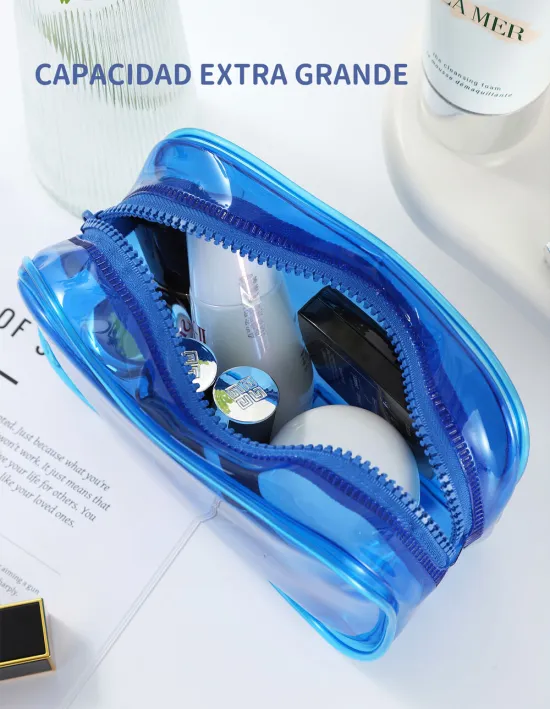 Cartucheras "Transparente Verde" PVC translucido con cierre colores