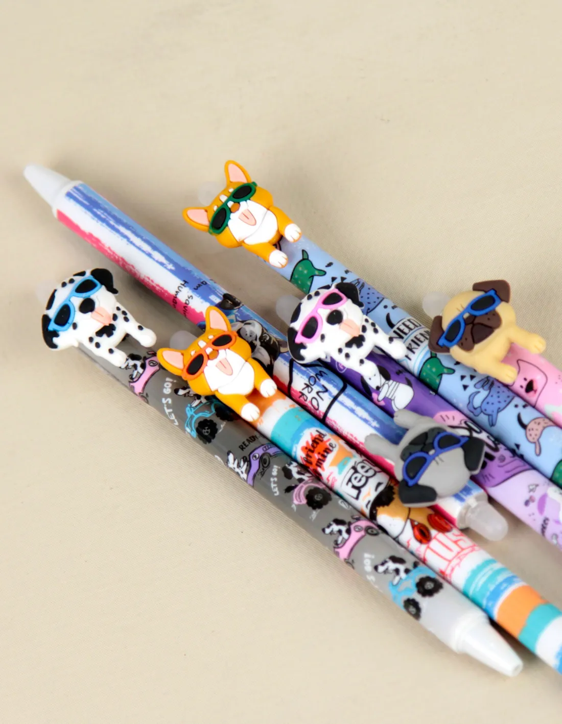 Lapicera BORRABLE Retráctil " Perritos " (Tinta Azul)