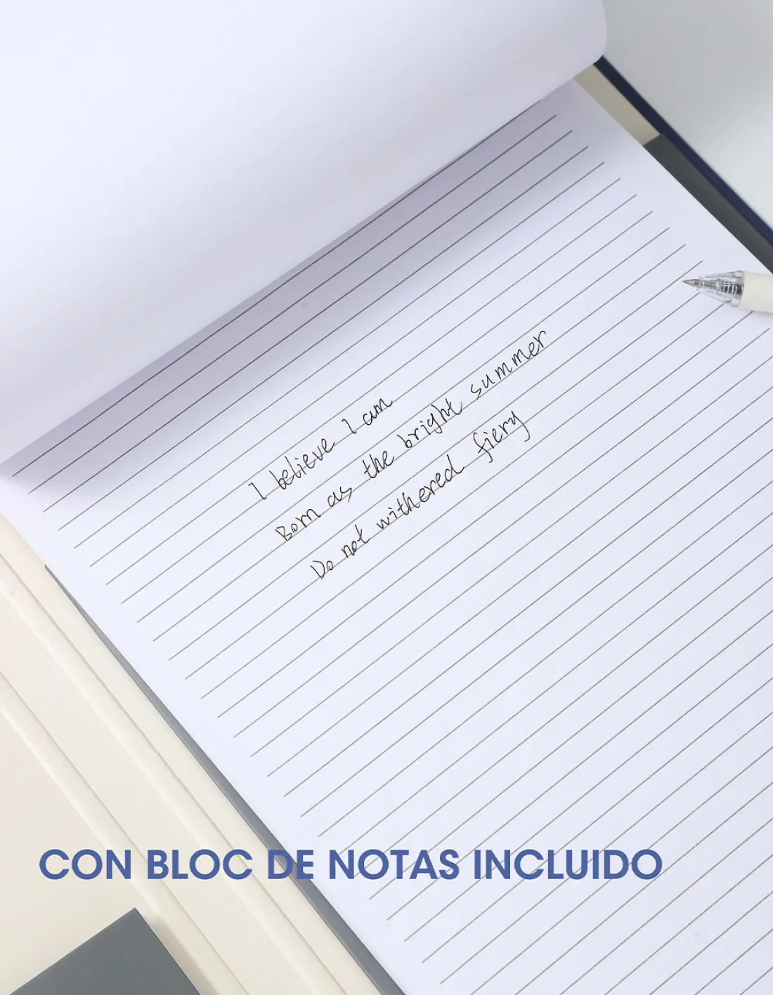 Porta Block - WILKO C/ BLOCK DE 100 HOJAS + ORGANIZADOR DE PAPELES (Interno) - RAYADO tamaño A4 (Mediano) REFORZADO